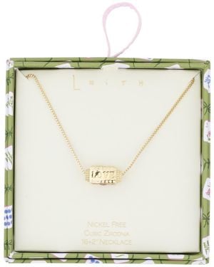 Leith Pavé Spinner Pendant Necklace - Metallic