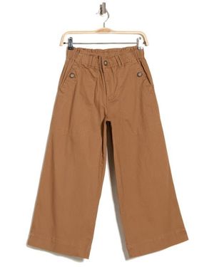 Democracy High Waist Crop Wide Leg Pants - Brown