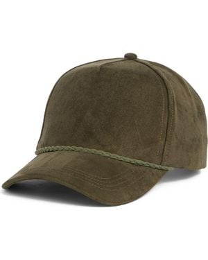 David & Young Faux Suede Baseball Cap - Green
