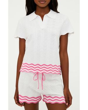 Beach Riot Vera Short Sleeve Cover-Up Top - White
