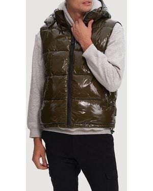 Noize Ledger Hooded Puffer Vest - Brown