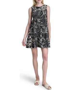 DKNY Commuter Sleeveless Swing Minidress - Black