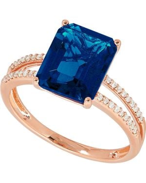 Frankie & Zoe London Topaz & Diamond Ring - Blue
