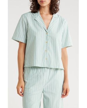 Scotch & Soda Striped Camp Shirt - Blue