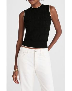 Madewell Mixed Stitch Sleeveless Sweater - Black