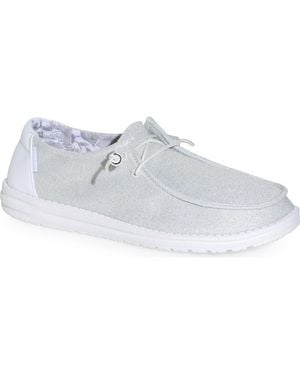 HEYDUDE Wendy Stretch Slip-On Moc Toe Shoe - White