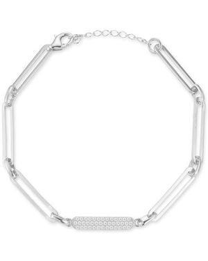Glaze Jewelry Pavé Cubic Zirconia Link Bracelet - White