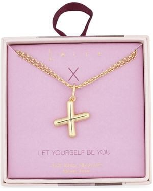 Leith Lowercase Initial Bubble Pendant Necklace - Pink