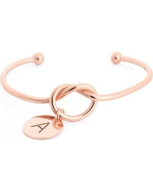 Meshmerise Love Knot Initial Bracelet - Pink
