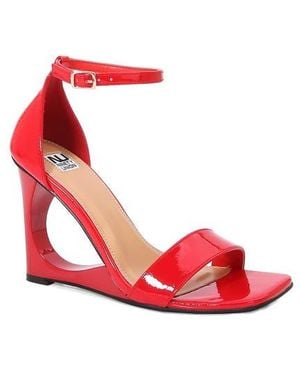Ninety Union Skynr Cutout Wedge Sandal - Red