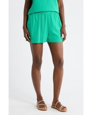 Caslon Cotton Gauze Shorts - Green