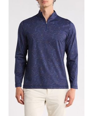 Bugatchi Rib Half Zip Pullover - Blue