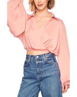 Susana Monaco Matte Satin Poet Top - Blue