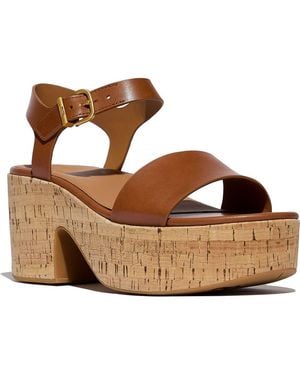 Fitflop Platfforms Ankle Strap Platform Wedge Sandal - Brown