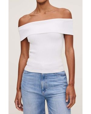 DL1961 Off The Shoulder Rib Top - Blue