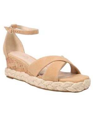 Pelle Moda Pippen Ankle Strap Wedge Slide Sandal - Natural