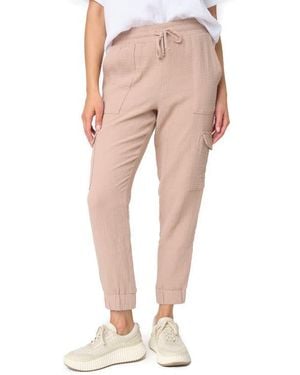 Gibsonlook Essential Cotton Gauze Cargo Sweatpants - Pink