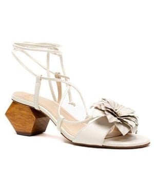 Ashley Kahen Orchid Ankle Wrap Sandal - White