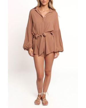 Petal & Pup Pali Long Sleeve Romper - Orange