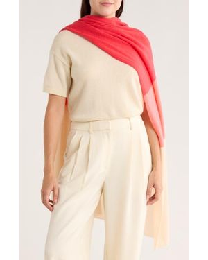 Portolano Colorblock Asymmetrical Hem Poncho - Pink