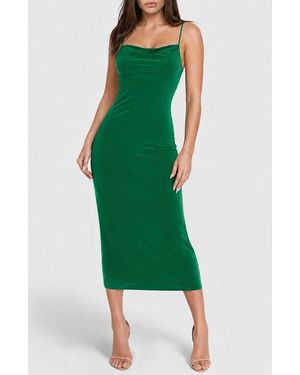 Bebe Scoop Neck Midi Dress - Green