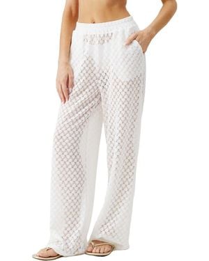 Melissa Odabash Adi Open Knit Straight Leg Cover-Up Pants - White
