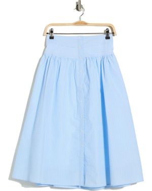 Nanette Lepore Seersucker Midi Skirt - Blue