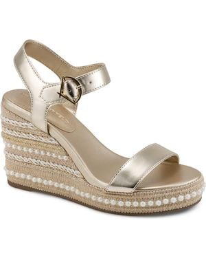 KARL LAGERFELD Calzona Espadrille Wedge Sandal - Metallic