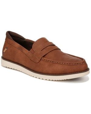 Dr. Scholls Supportive Cushioned Leather Penny Loafers - Brown