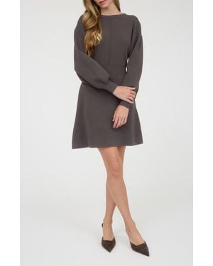AUGUST SKY Tie Back Long Sleeve Minidress - Black