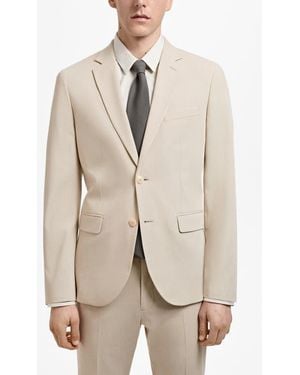 Mango Slim Fit Suit Sport Coat - Natural