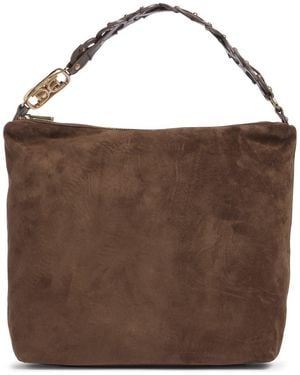 Sam Edelman Marilyn Chain Link Suede Shoulder Bag - Brown