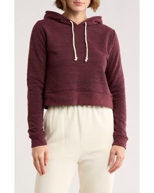 Threads For Thought Fleece Crop Hoodie - Red