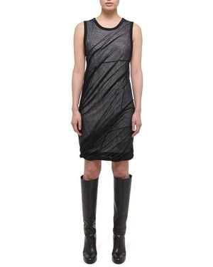 Helmut Lang Bubble Hem Cotton Dress - Black
