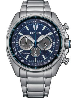 Citizen Eco Drive Chronograph Stainless Steel Bracelet Watch, 44Mm - Metallic