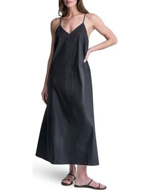 DKNY V-Neck Sleeveless Maxi Dress - Blue