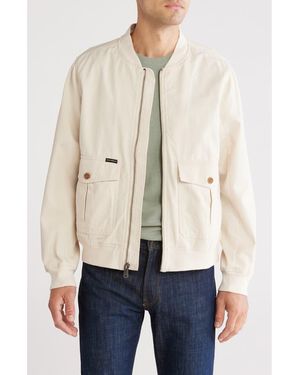 Lucky Brand Cotton Twill Utility Bomber Jacket - Natural