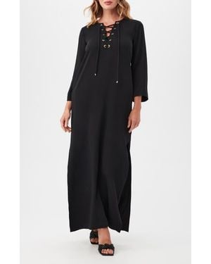 Trina Turk Catamaran Long Sleeve Dress - Black