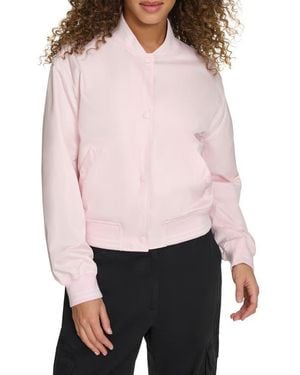 Champion Crop Varsity Jacket - Pink