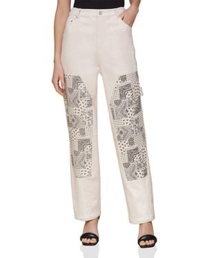 Avec Les Filles Mixed Media Carpenter Pants - Natural