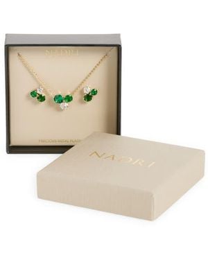Nadri Natural Beauty Crystal Cluster Stud Earrings & Necklace Set