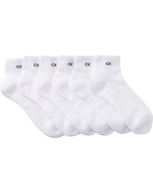 Calvin Klein Basic Sport Quarter Crew Socks - White