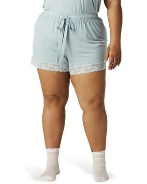 Posh Peanut Lace Pajama Shorts - Blue