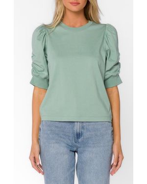 Velvet Heart Lawson Ruched Sleeve T-Shirt - Green