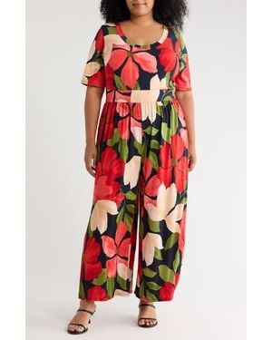 WEST K Floral Wide Leg Jumpsuit - Red