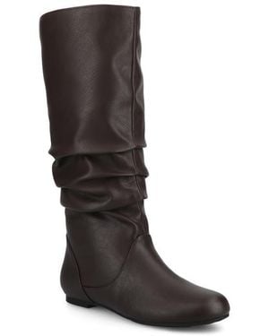 Journee Collection Journee Jayne Ruched Tall Boot - Brown