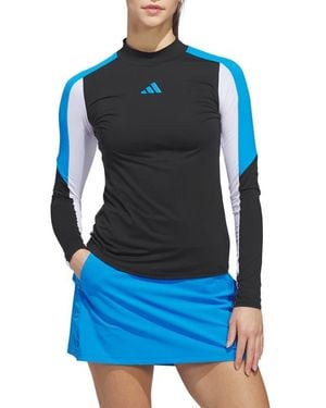 adidas Beyond The Course Colorblock Long Sleeve Top - Blue