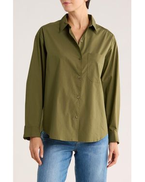 Truth Drop Shoulder Button-Up Shirt - Green