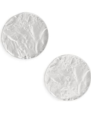 Karine Sultan Textured Medallion Stud Earrings - White