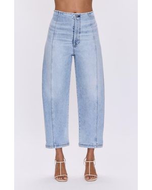Pistola Blair Bandless High Waist Crop Barrel Jeans - Blue